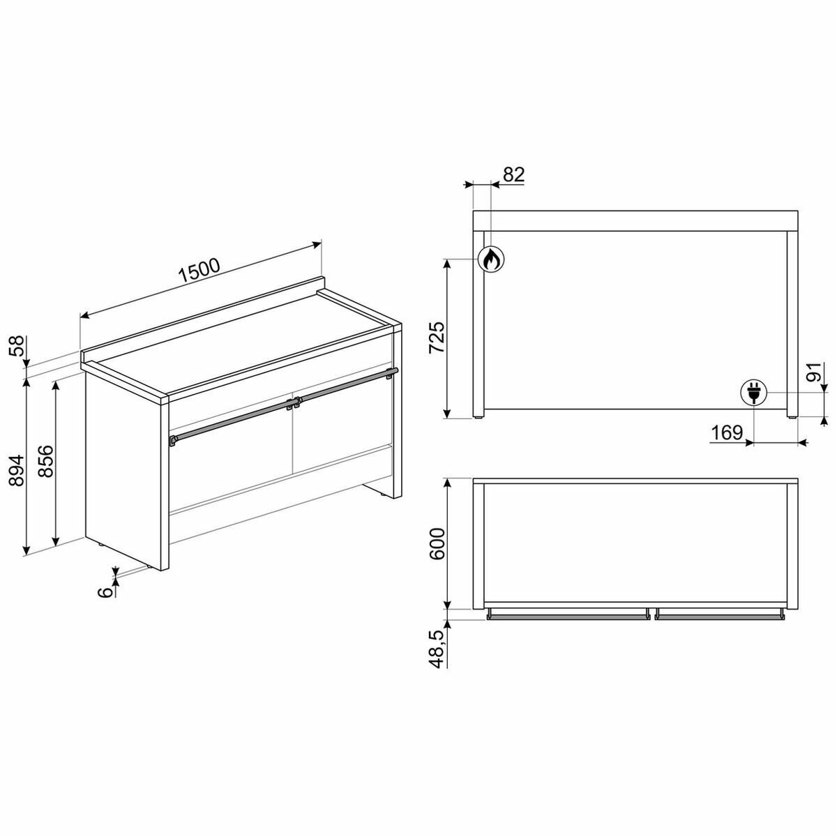 Smeg 1500 range cooker top