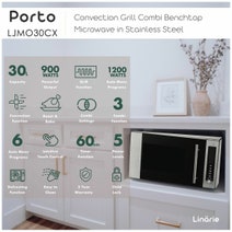 Linarie Porto 30L Convection Grill Combi Benchtop Microwave LJMO30CX hero image