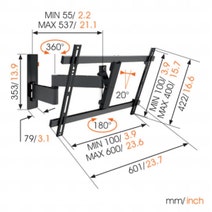 Vogel's WALL3345B Full Motion TV Wall Mount for 40 to 65 Inch TVs Black hero image