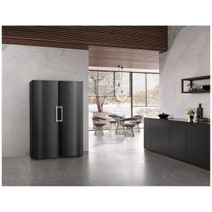 Miele 278L Freestanding Upright Freezer BlackSteel FNS4782EBS hero image