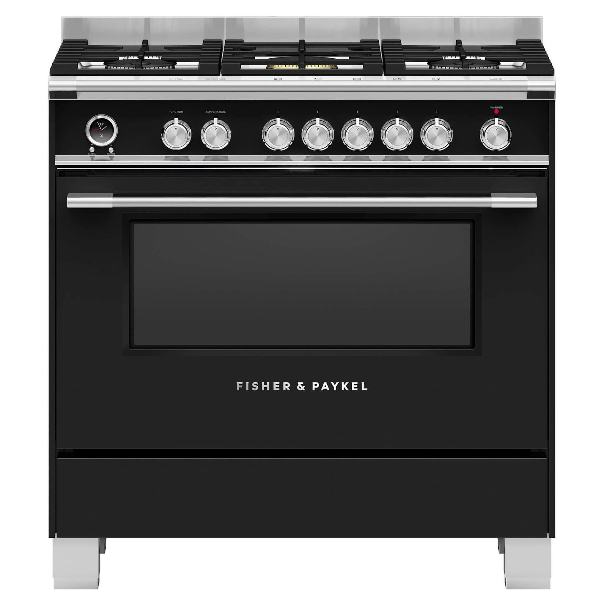 Fisher & Paykel Series 9 90cm Classic Style Freestanding Dual Fuel Pyrolytic Cooker Black OR90SCG6B1 hero image