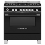 Fisher & Paykel Series 9 90cm Classic Style Freestanding Dual Fuel Pyrolytic Cooker Black OR90SCG6B1 hero image