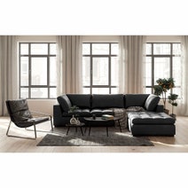 Kalona Milan Three Seater Charcoal Leather Lounge 19073-C hero image