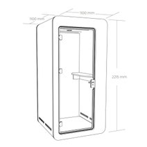 OLG Qzone Phonebooth 1100x1100x2215 White and Grey OG_PBOOTH1_W_BAR_AS hero image