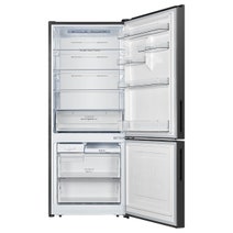 Hisense 417L PureFlat Bottom Mount Refrigerator Black Steel HRBM418B hero image