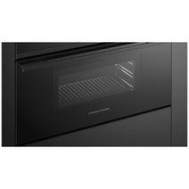Fisher & Paykel 76cm Series 9 Contemporary Compact Combi-Microwave Oven Black Glass OM76NDTDB1 hero image