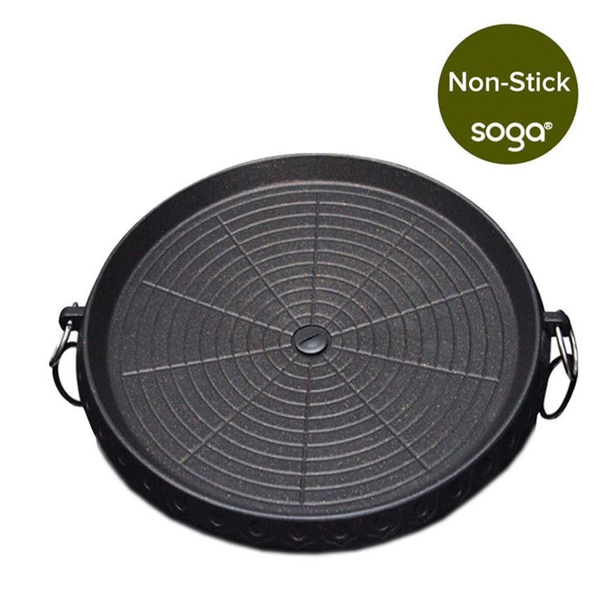 SOGA Barbecue Non-stick Grill Pan STONEBBQPLATEROUND hero image