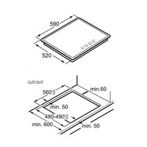 Bosch 60cm Series 6 Gas Cooktop Black Tempered Glass PPH6A6B21A hero image