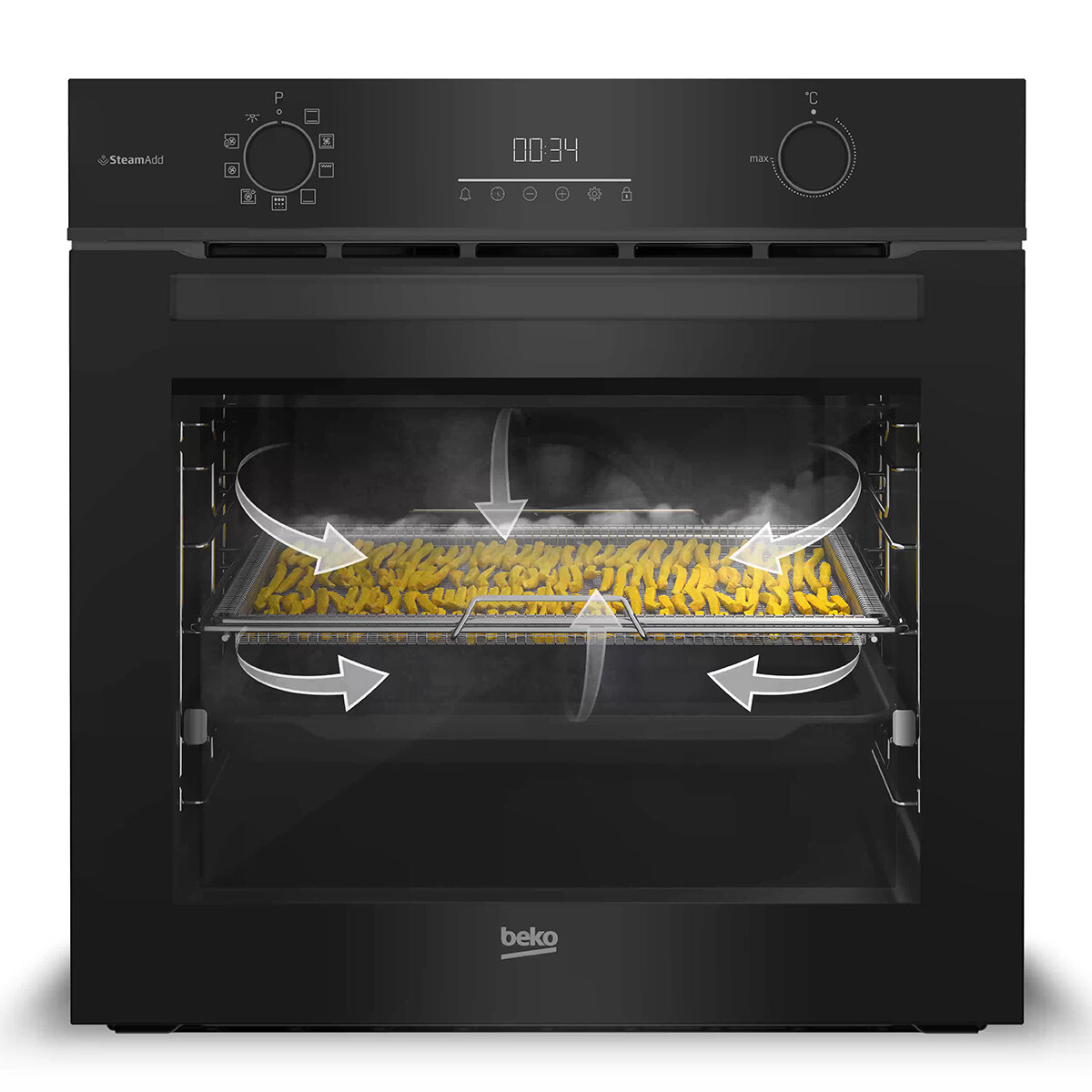 Beko 60cm Multifunction Oven with SteamAdd and Airfry BBO6851MDX hero image