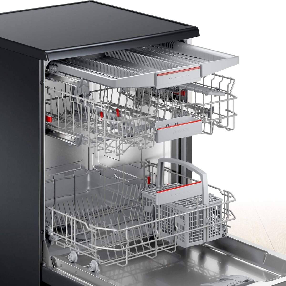 Bosch 60cm Series 4 Freestanding Black Inox Dishwasher SMS4HVB01A hero image
