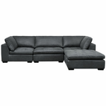 Kalona Milan Three Seater Charcoal Leather Lounge 19073-C hero image
