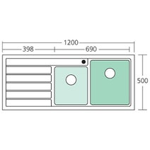 Oliveri AP1412 Apollo 1 and 3/4 Bowl Left Hand Drainer Sink hero image