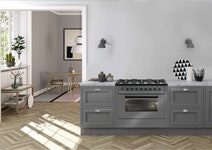 ILVE 90cm Grigio Lusso Freestanding Dual Fuel Oven/Stove L096WMP/GRD hero image