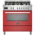 Bertazzoni 90cm Professional Red Dual Fuel Freestanding Oven PRO96L1EROT image NaN
