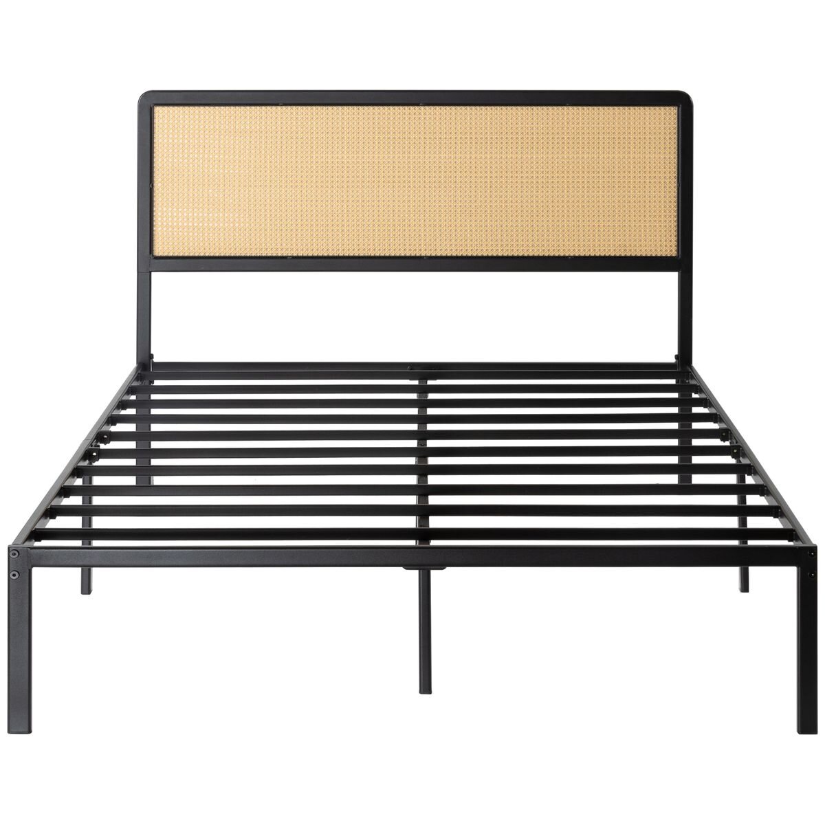 Zinus Queen Bed Frame with Black Rattan Headboard and Metal Base AU-FBMMH8ZC-14Q hero image