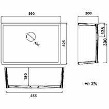 Turner Hastings Galdor 60 x 41 Fine Fireclay Single Bowl Butler Sink Gloss White HG6040 hero image