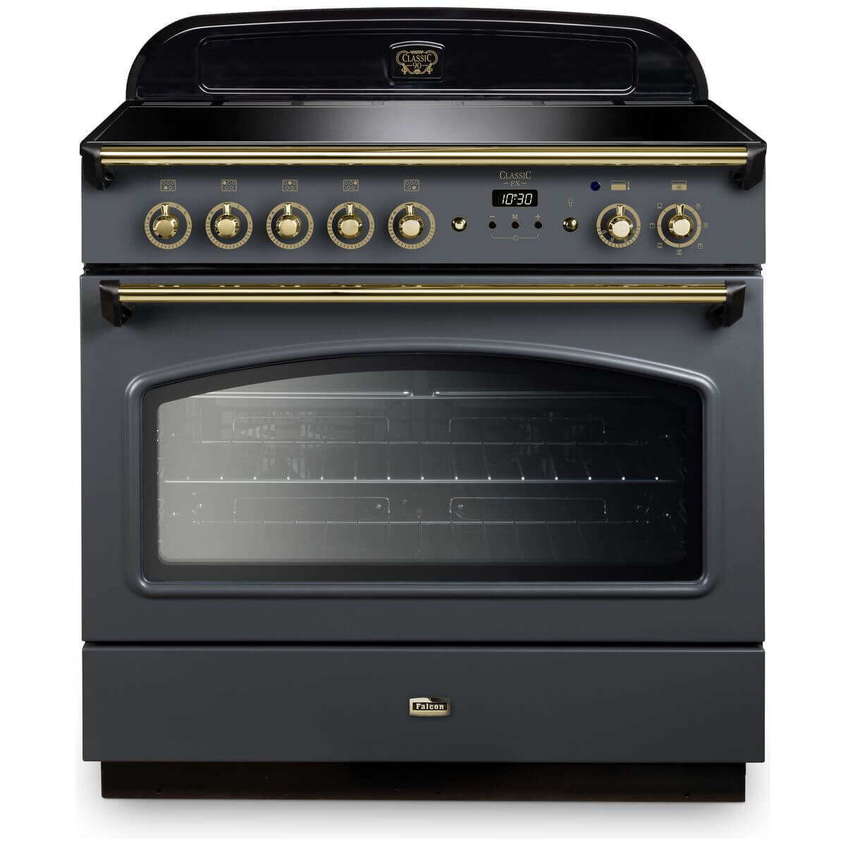 Falcon 90cm Classic FX Induction Freestanding Oven/Stove Slate and Brass CLA90FXEISL-BR hero image