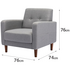 Zinus Adair Modern Armchair with Armrest Pockets Light Grey AU-AD-LG-AC image NaN