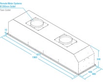 Whispair X3W20S5.2EPP 200cm Washington BBQ Under Cupboard Rangehood with Twin Pro Plus External Remote Motor hero image