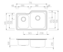 Oliveri NP62U Nu-Petite 1 and 3/4 Bowl Undermount Sink hero image