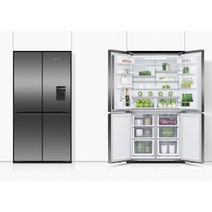 Fisher & Paykel Series 7 538L Quad Door Refrigerator with Ice and Water Black Stainless Steel RF605QNUVB1 hero image