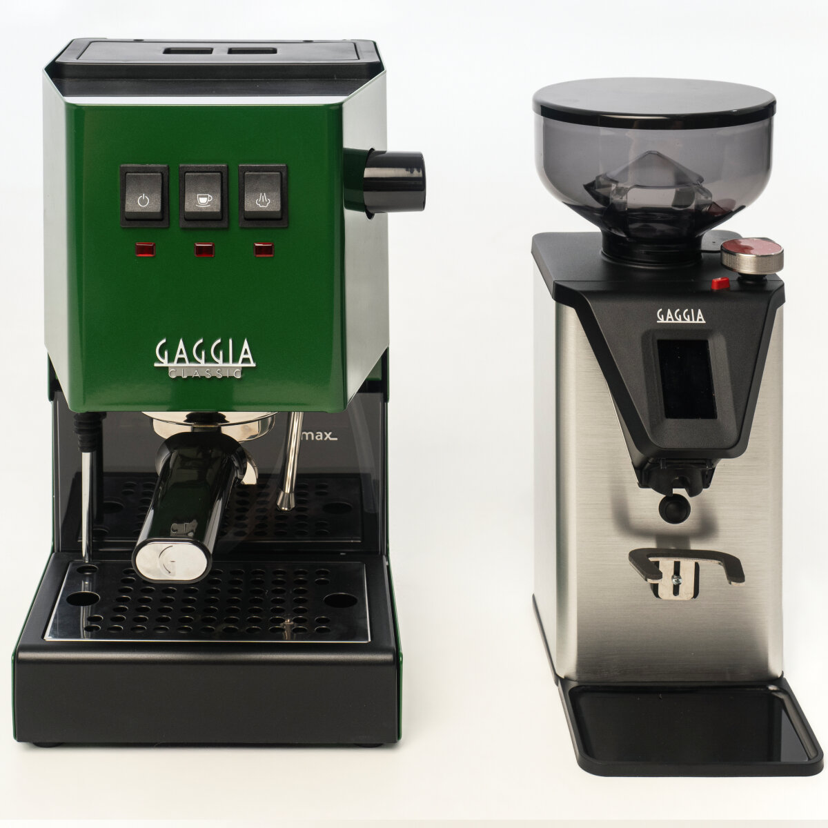 Gaggia Classic E24 Green Coffee Machine Coffee Grinder Package