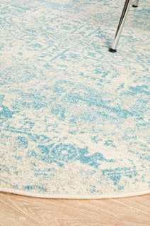 Rug Culture Evoke Small White Blue Rug 150X150CM - EVO-253-WBLU-150X150 hero image
