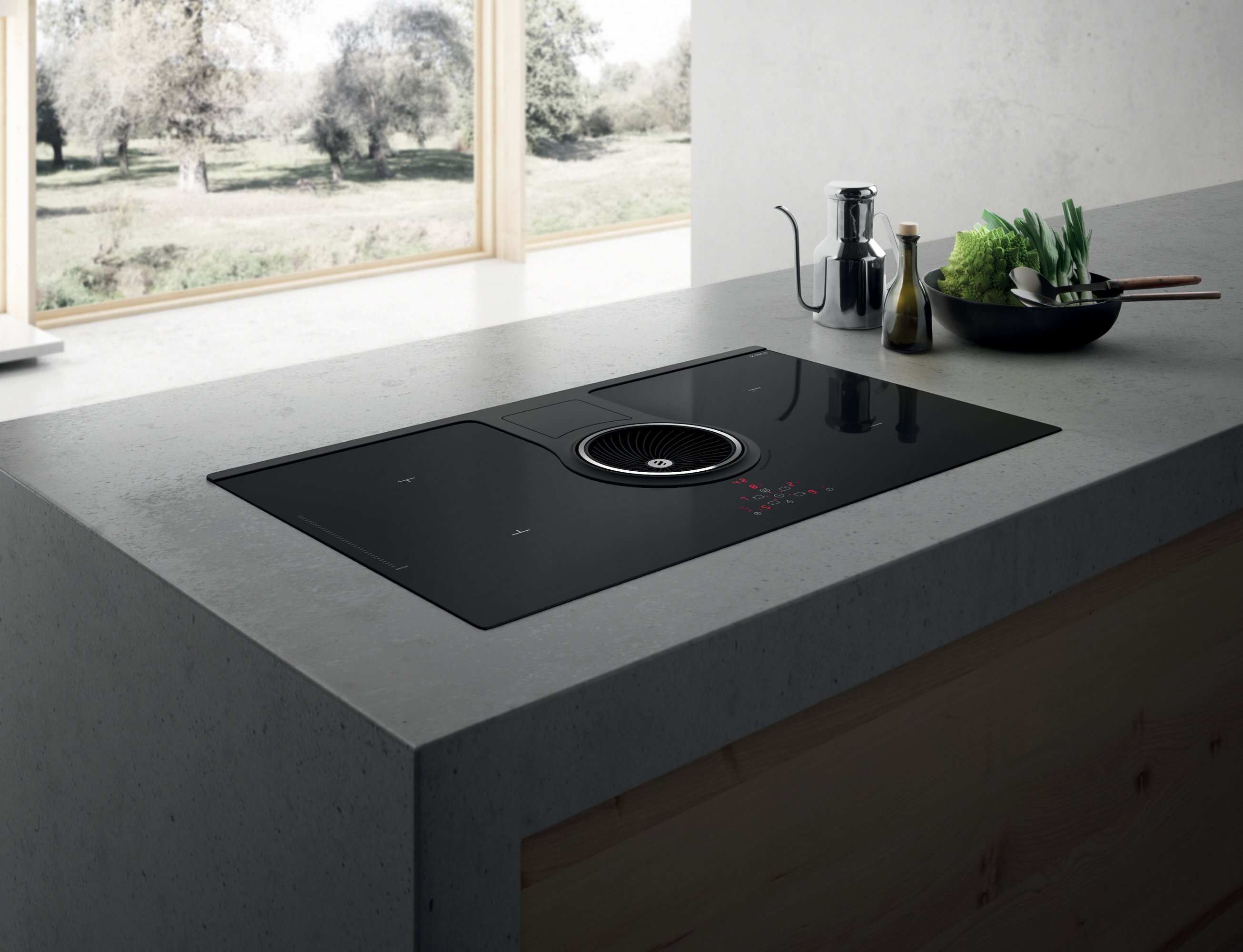 Elica NIKOLATESLABL/F/83 83cm Filtered Induction Cooktop with Integrated Ventilation System hero image