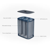 Joseph Joseph Tota Trio 90-litre Easy-empty Laundry Separation Basket - Black 50025 hero image