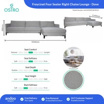 Ostro Freycinet 4 Seater Right Hand Chaise Sofa Dove U6250ZRHFMERDVX hero image