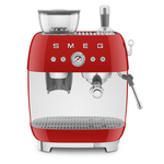 Smeg 50s Style Espresso Machine with Built-in Grinder Red EGF03RDAU hero image