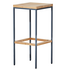 Reddie Milton Bar Stool Teak Oak Seat Grey Metal Frame image NaN