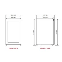 Vintec 35 Bottle Single Zone Under Bench Wine Fridge Black VWS830FAS-X hero image