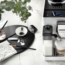 DeLonghi Rivelia Fully Automatic Coffee Machine White EXAM44055W hero image