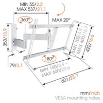 Vogel's WALL2345W Full-Motion TV Wall Mount for 40 to 65 Inch TVs White hero image