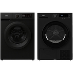 Mykin 8kg Front Load Washer & 8kg Heat Pump Dryer Black Package (Stackable) MFLW800BMHPD800B hero image