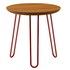 Reddie Willy Round Side Table Natural Teak Top Red Base image NaN