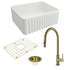 Turner Hastings Novi 60 Butler Sink Pack with Brushed Brass Naples Pull Out Mixer Tap and Accessories PKG027 image NaN