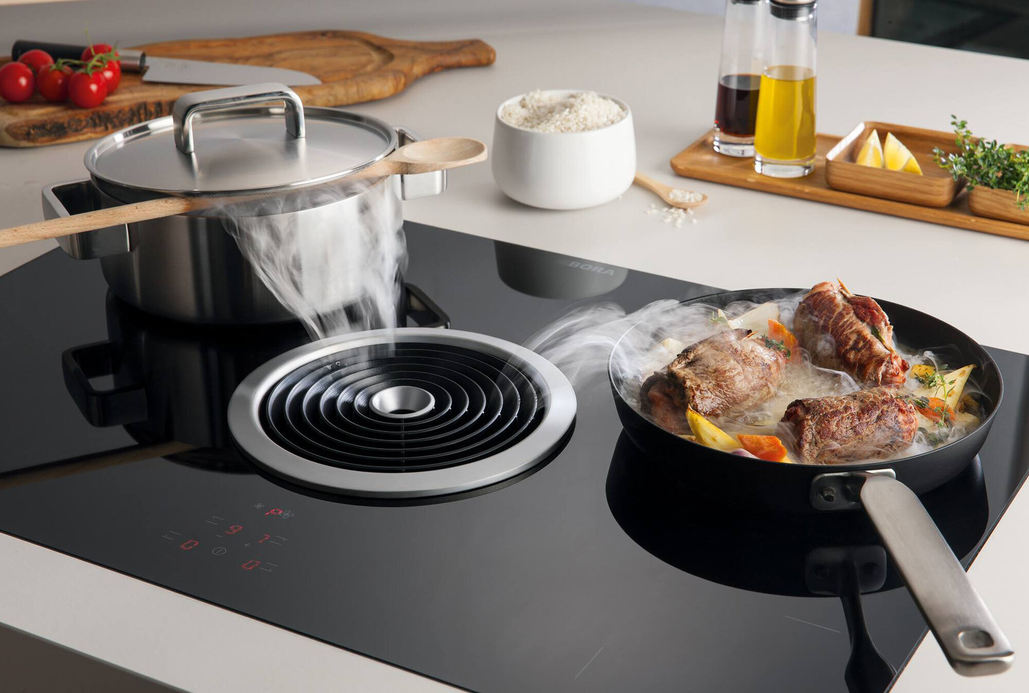 BORA BIU 76cm Basic Induction Cooktop with Integrated Ventilation System hero image