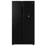 Haier 575L S+ Three Door Side by Side Fridge Non-Plumbed Water Dispenser Black HRF575XHC hero image