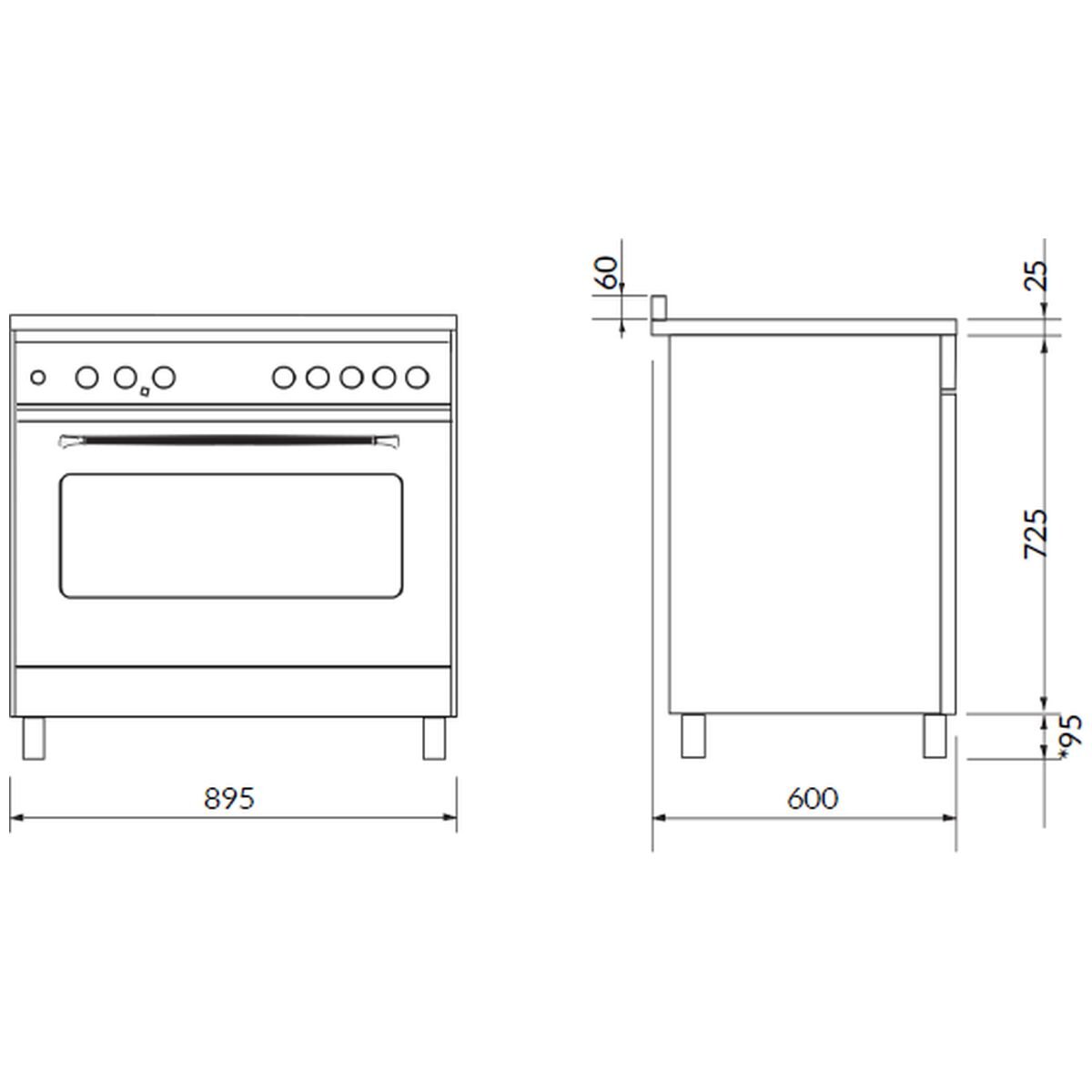 Fratelli 90cm Venezia Dual Fuel Freestanding Oven/Stove Anthracite VE29650FEMANT hero image