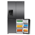 Hisense 640L PureFlex Quad Door Refrigerator with Non-Plumbed Ice and Water Dispenser Dark Stainless Steel  HRCD640TBW image NaN
