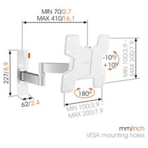 Vogel's WALL2145W Full-Motion TV Wall Mount for 19 to 40 Inch TVs White hero image