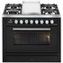 ILVE Professional Plus Series 90cm 6 Burner & Teppanyaki Freestanding Electric Oven with Milano Knobs P09FDWE3BK image NaN