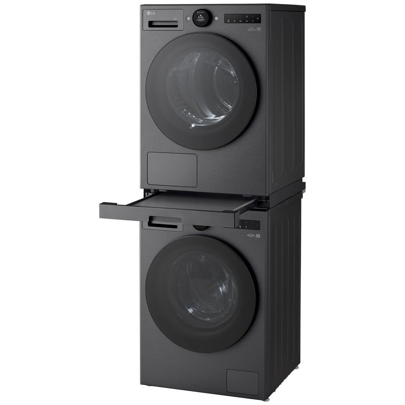 LG Washer+Dryer Stacking Kit with Shelf Matte Black STKIT-MB ...
