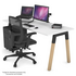 Jason.L Quadro A Leg White Desk with Natural Leg Black Cross Beam QDW1207.B.WT image NaN