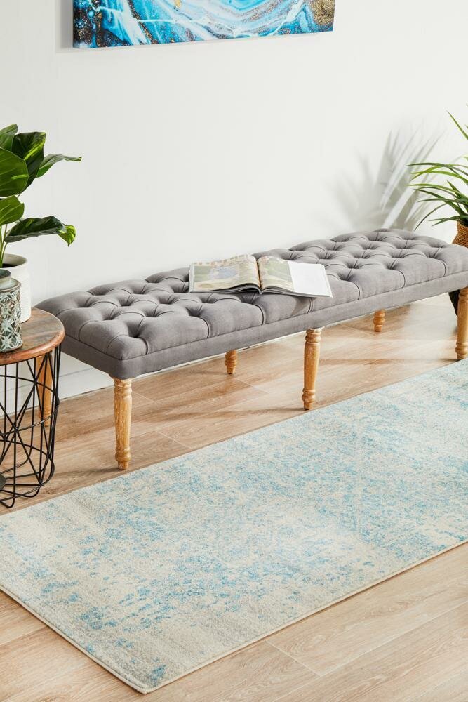 Rug Culture Evoke Large White Blue Rug 400X80CM - EVO-253-WBLU-400X80 hero image