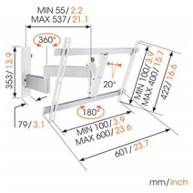 Vogel's WALL3345W Full Motion TV Wall Bracket For 40 to 65 Inch TVs White hero image
