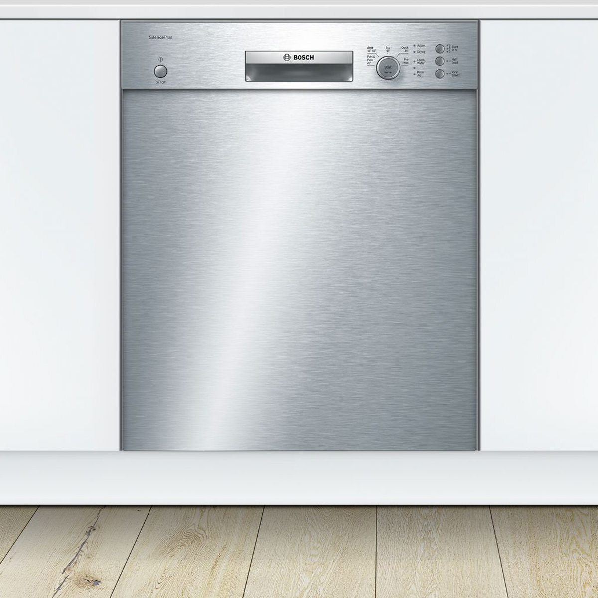 White under bench dishwasher top