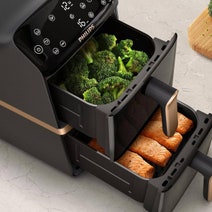 Philips 4000 Series 10L Stacked Dual Basket Airfryer Black NA462-70 hero image